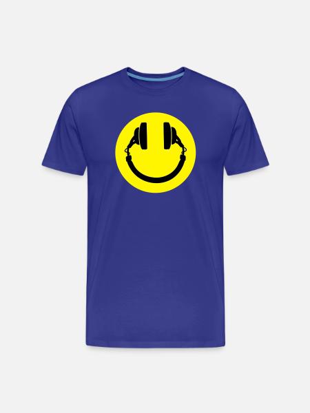 Kopfhörer smiley - Männer Premium Bio T-Shirt - Königsblau