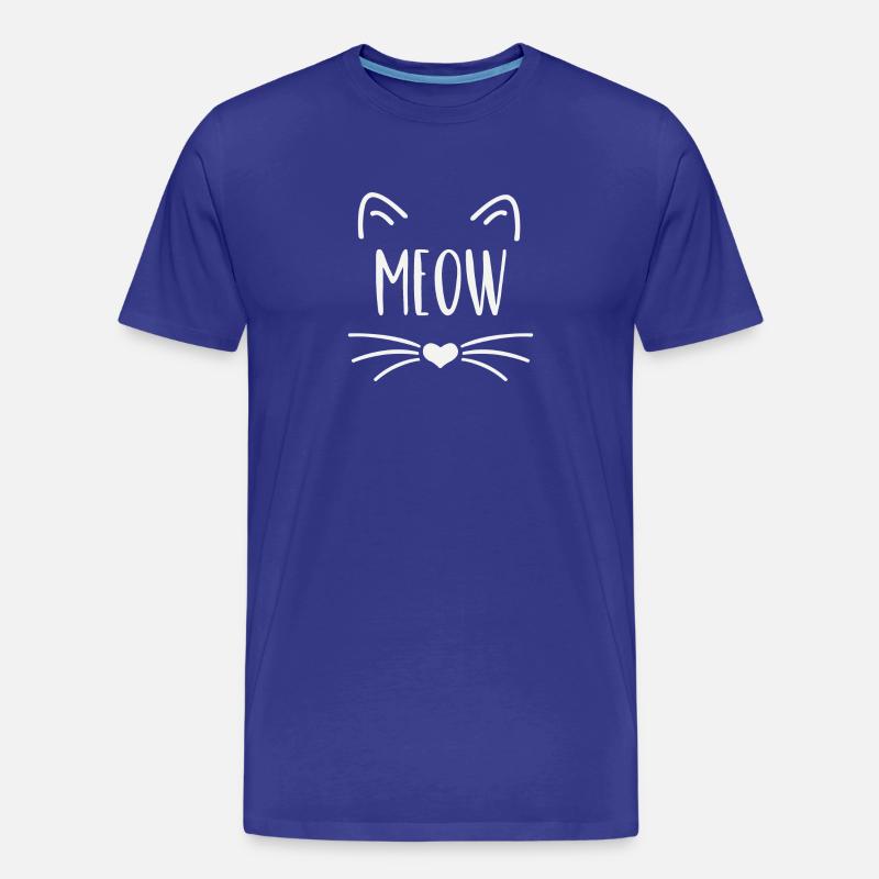 Katze, miau, meow - Männer Premium Bio T-Shirt - Königsblau