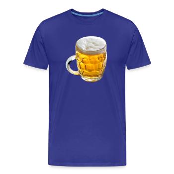 Goldenes Bierglas Motiv - Männer Premium Bio T-Shirt - Königsblau - Vorne - Damien (186cm)