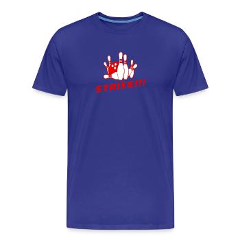 Strike !!! Bowling - T-shirt bio Premium Homme - bleu roi - Devant - Damien (186cm)