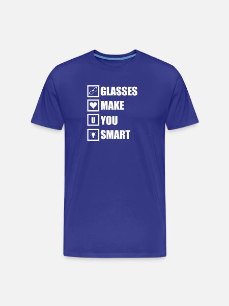 Glasses make you smart - Men's Premium Organic T-Shirt - royal blue