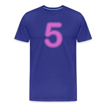 Zahl - Rückennummer - 5 Fünf - Jahre - Geschenk - Männer Premium Bio T-Shirt - Königsblau - Vorne - Damien (186cm)