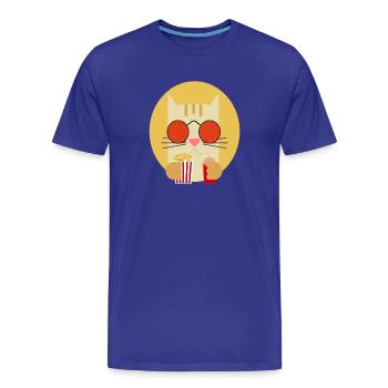 Popcorn Grignots Kino Canapé Fast Food Chips - T-shirt bio Premium Homme - bleu roi - Devant - Damien (186cm)