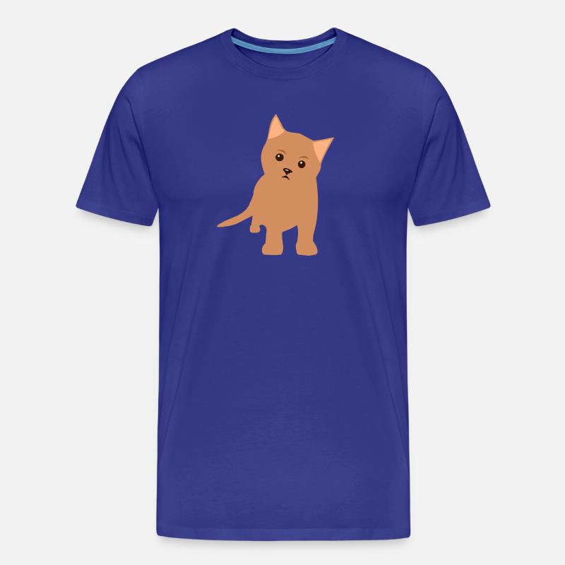 Braunes Kätzchen  - Männer Premium Bio T-Shirt - Königsblau