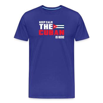 Keep Calm The Cuban is Here Cuba - T-shirt bio Premium Homme - bleu roi - Devant - Damien (186cm)