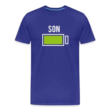 Sohn Partnerlook Partner Bro Batterie Akku Familie - Männer Premium Bio T-Shirt - Königsblau - Vorne - Damien (186cm)