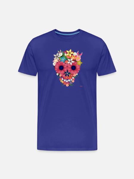 skull flowers by wam - Men's Premium Organic T-Shirt - royal blue