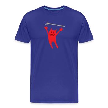 Cheeky devil - Men's Premium Organic T-Shirt - royal blue - Front - Damien (186cm)