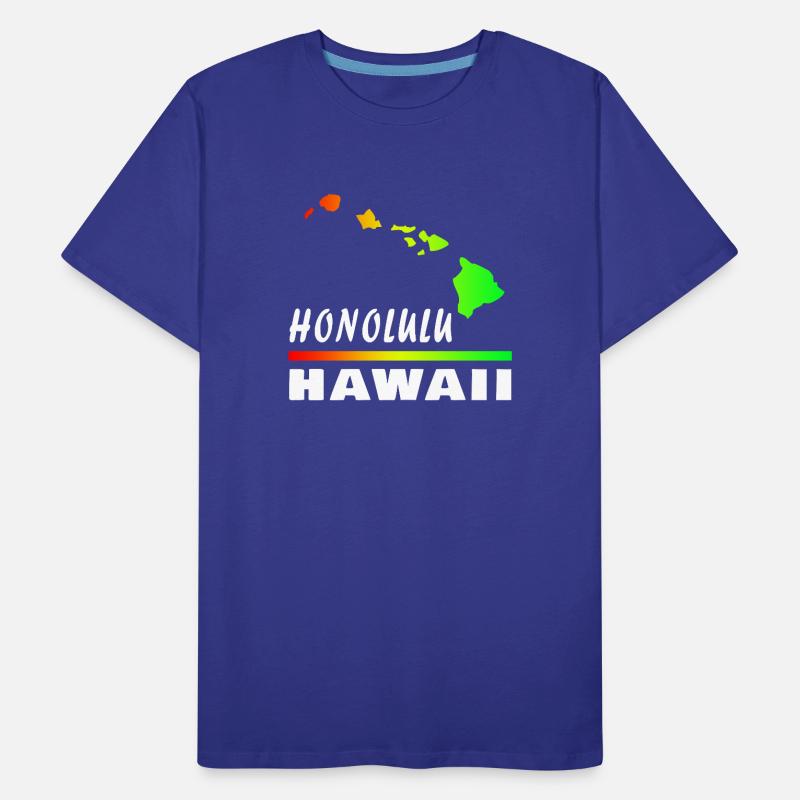 Hawaii Honolulu with Map / Gift Map Men's Premium Organic T-Shirt