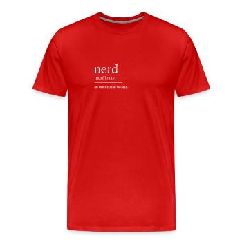 Nerd nerd - T-shirt bio Premium Homme - rouge - Devant - Damien (186cm)