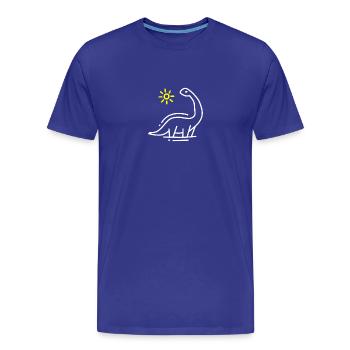 dinosaur - Men's Premium Organic T-Shirt - royal blue - Front - Damien (186cm)