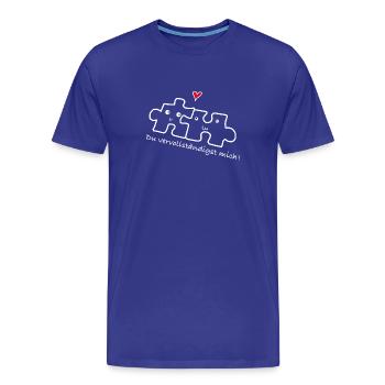 Amour relation couple - T-shirt bio Premium Homme - bleu roi - Devant - Damien (186cm)