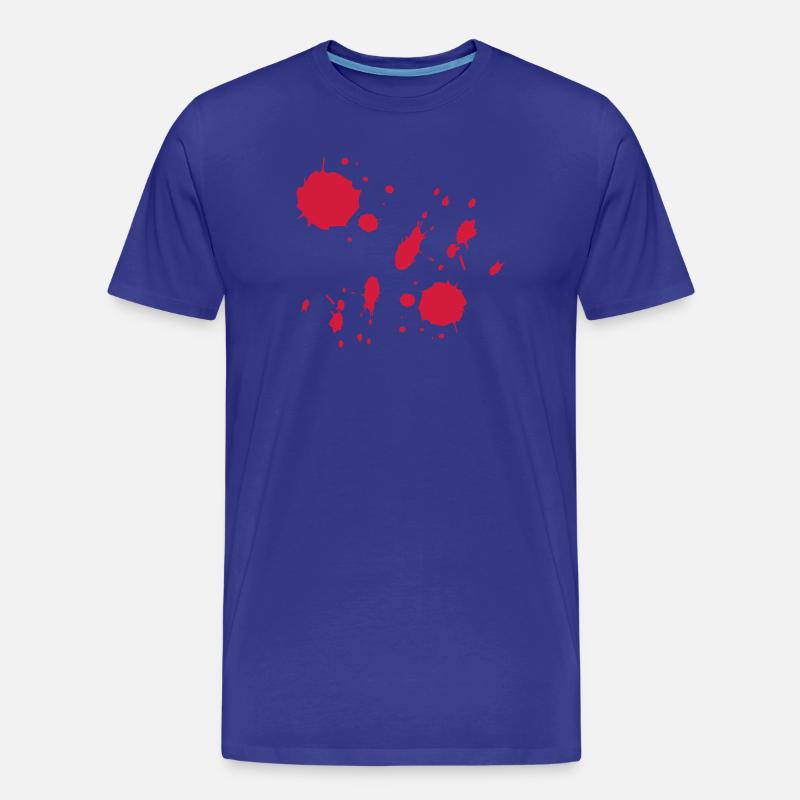 Rote Farbspritzer abstrakte Muster - Männer Premium Bio T-Shirt - Königsblau