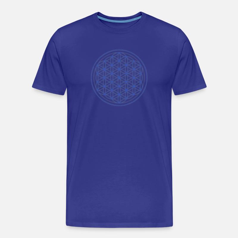 Blaugelb Blume des Lebens Kreis - Männer Premium Bio T-Shirt - Königsblau