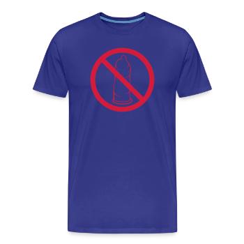 nein verboten schild kondom verhuetung schutz mit - Männer Premium Bio T-Shirt - Königsblau - Vorne - Damien (186cm)