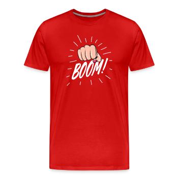Strip Pop with female fist - Men's Premium Organic T-Shirt - red - Front - Damien (186cm)
