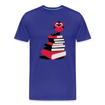 Un rat de bibliothèque avec un livre - T-shirt bio Premium Homme - bleu roi - Devant - Damien (186cm)