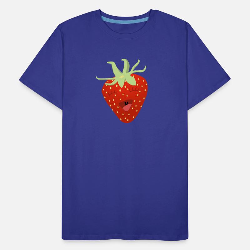 Kichernde Erdbeere Cartoon Männer Premium Bio T-Shirt