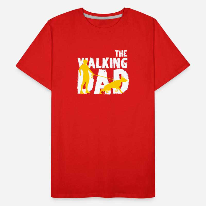 Walking dad and dog Men's Premium Organic T-Shirt