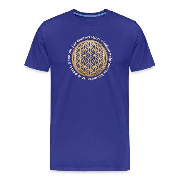 Lebensblume Geometrisches Harmonie-Muster - Männer Premium Bio T-Shirt - Königsblau - Vorne - Damien (186cm)