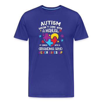 T-shirt de conscience d'autisme pour la grand-maman - T-shirt bio Premium Homme - bleu roi - Devant - Damien (186cm)