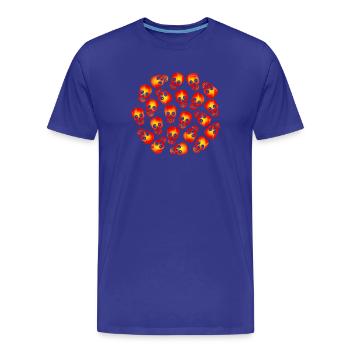 Verrückte Totenköpfe / Crazy Halloween Skulls - Männer Premium Bio T-Shirt - Königsblau - Vorne - Damien (186cm)