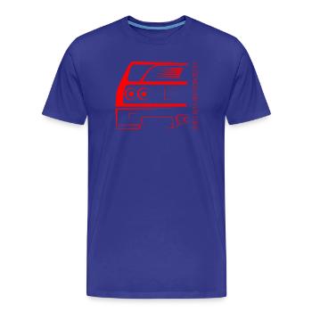 Legends Never Die – Retro Car Outline - Männer Premium Bio T-Shirt - Königsblau - Vorne - Damien (186cm)