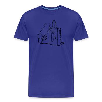 Rétro walkman cassette - T-shirt bio Premium Homme - bleu roi - Devant - Damien (186cm)