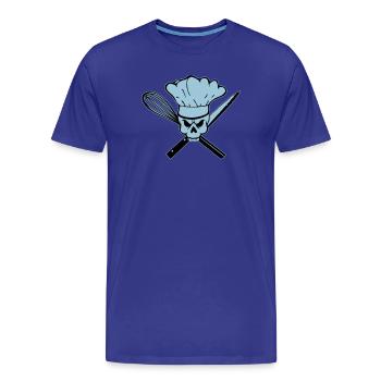 Cuire le crâne du pirate ou du rebelle - T-shirt bio Premium Homme - bleu roi - Devant - Damien (186cm)
