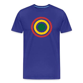 Abstract Concentric Reggae Circle Design - Men's Premium Organic T-Shirt - royal blue - Front - Damien (186cm)