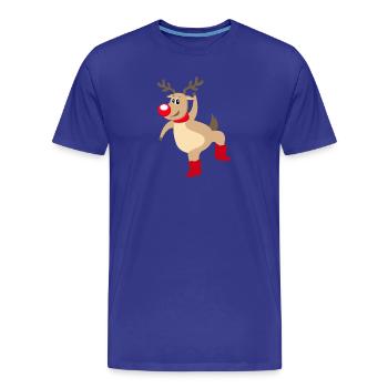 Rennes Rudolf Elch Noël Nez Rouge - T-shirt bio Premium Homme - bleu roi - Devant - Damien (186cm)