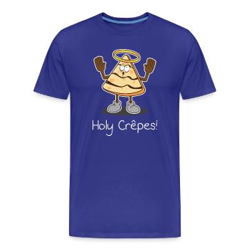 Holy Crêpes ! Design - T-shirt bio Premium Homme - bleu roi - Devant - Damien (186cm)