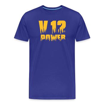 V12 PUISSANCE - T-shirt bio Premium Homme - bleu roi - Devant - Damien (186cm)