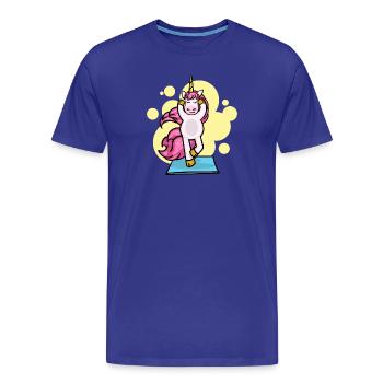 Pilates Unicorn Exercise Workout Workout Gym - T-shirt bio Premium Homme - bleu roi - Devant - Damien (186cm)