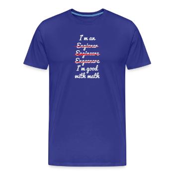 Mathe - Männer Premium Bio T-Shirt - Königsblau - Vorne - Damien (186cm)