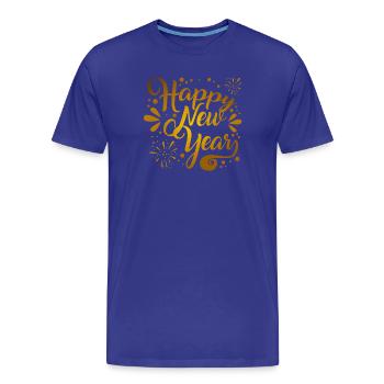Bonne année - T-shirt bio Premium Homme - bleu roi - Devant - Damien (186cm)