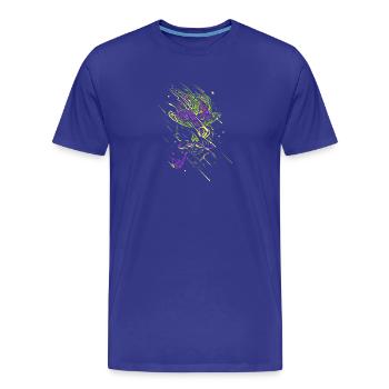 Leuchtender Graffiti-Neonschädel - Männer Premium Bio T-Shirt - Königsblau - Vorne - Damien (186cm)