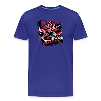 Kassettenrekorder,Kopfhörer und Plattenspieler - Männer Premium Bio T-Shirt - Königsblau - Vorne - Damien (186cm)