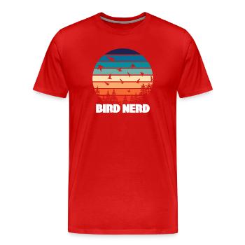 Birding Bird Nerd - Men's Premium Organic T-Shirt - red - Front - Damien (186cm)