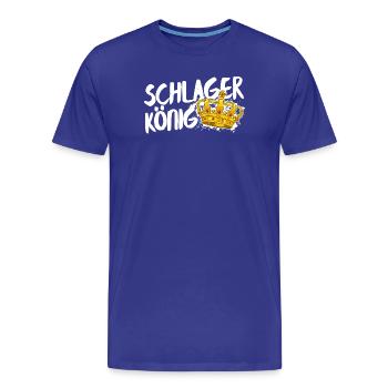 Schlager King Schlager King Krone Déclaration - T-shirt bio Premium Homme - bleu roi - Devant - Damien (186cm)