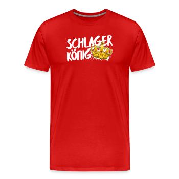 Schlager King Schlager King Krone Statement - Men's Premium Organic T-Shirt - red - Front - Damien (186cm)
