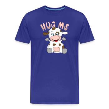 Huh me cow - Men's Premium Organic T-Shirt - royal blue - Front - Damien (186cm)
