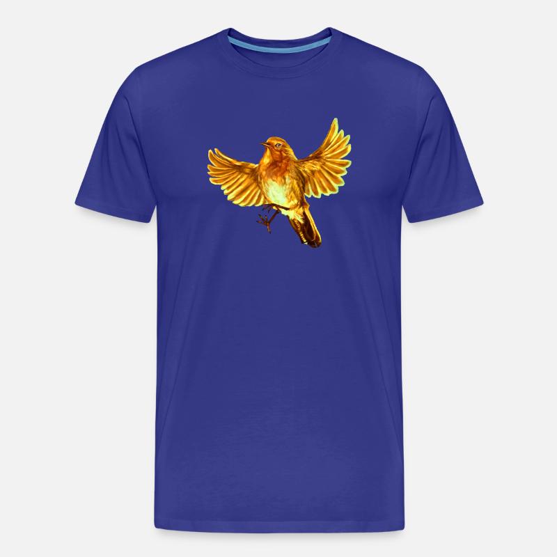 gelber Vogel - Männer Premium Bio T-Shirt - Königsblau