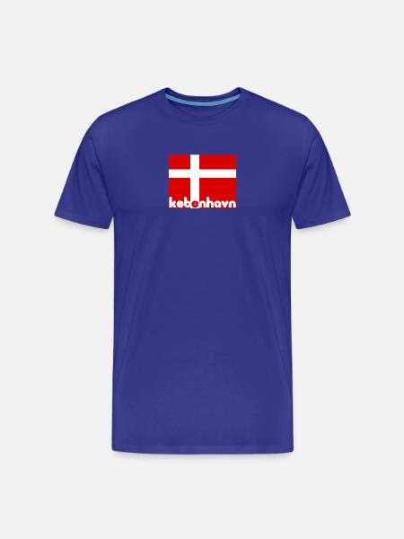 København Danmark Dannebrog gave ide børn - Herre Premium T-shirt økologisk - kongeblå