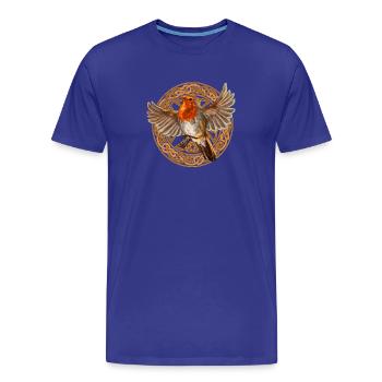 oiseau Rouge-gorge - T-shirt bio Premium Homme - bleu roi - Devant - Damien (186cm)