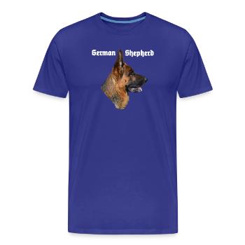 Chien de berger,Chien de berger allemand,Chien de berger - T-shirt bio Premium Homme - bleu roi - Devant - Damien (186cm)