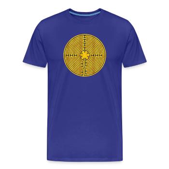Chartres Labyrinth - Männer Premium Bio T-Shirt - Königsblau - Vorne - Damien (186cm)