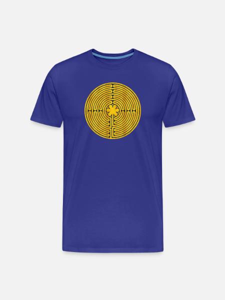 Chartres Maze - Men's Premium Organic T-Shirt - royal blue