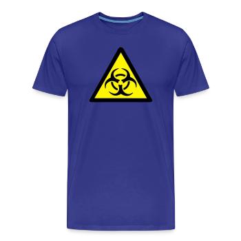 Warning Biohazard - Men's Premium Organic T-Shirt - royal blue - Front - Damien (186cm)