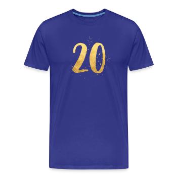20 gold round birthday twenty gift number - Men's Premium Organic T-Shirt - royal blue - Front - Damien (186cm)